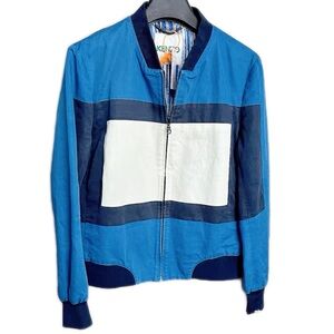 🧨steal Authentic Kenzo Men's Blue and White Bomber Jacket